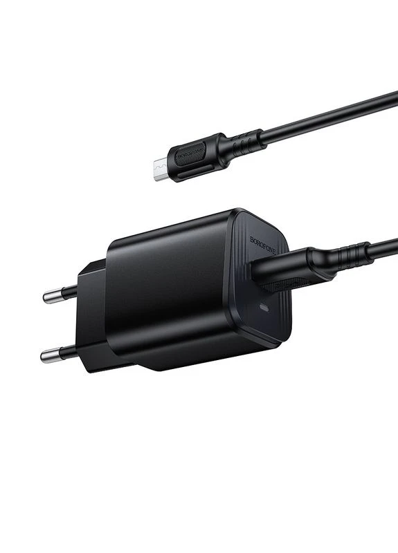 Мережевий зарядний пристрій з кабелем BAS82A Star single port QC3.0 charger set (Micro) (EU) Borofone (391487492)