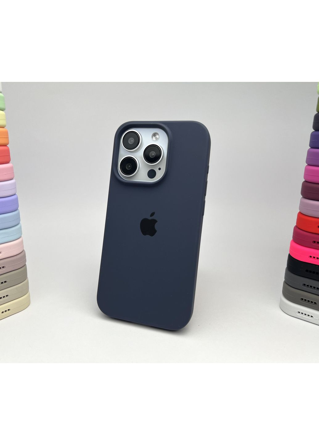 Чехол на 15 PRO Silicone Case Full Open Camera Cover для айфона 15 ПРО микрофибра / Blue No Brand (369136967)