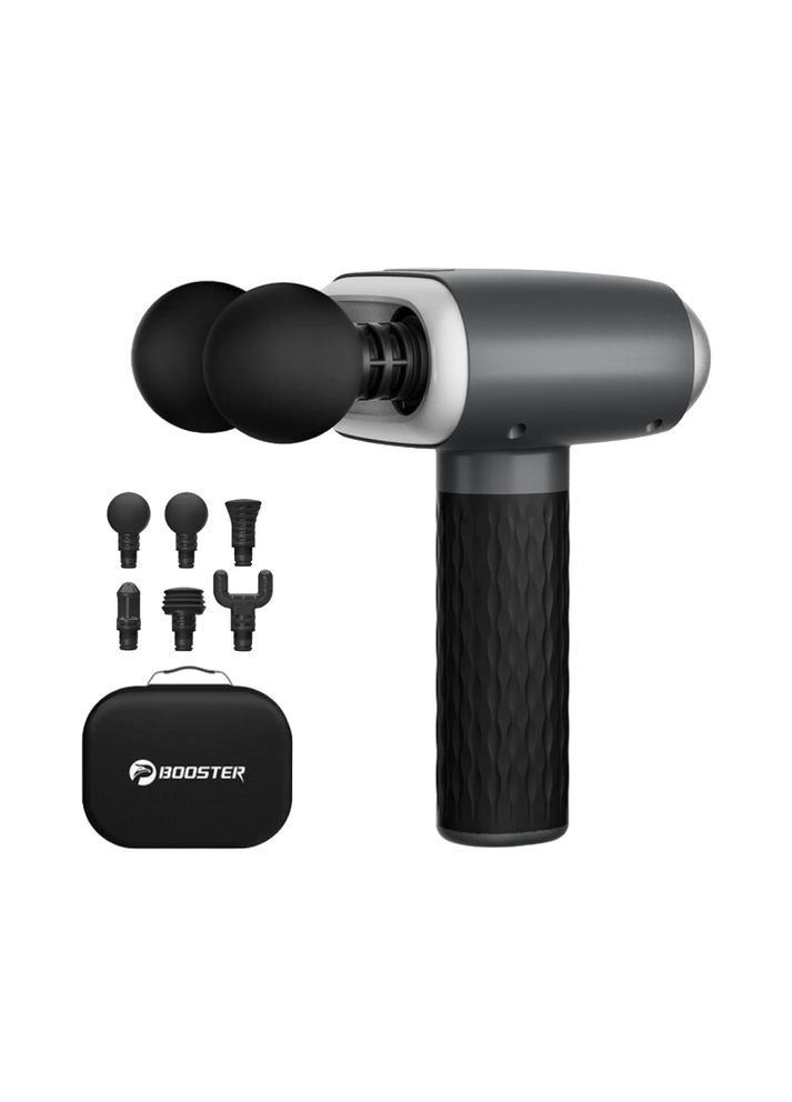 Перкусійний ударний масажер для тіла з гарячим компресом та подвійними головками для масажу шиї, плеч, спини та ніг Booster DM (341320063)