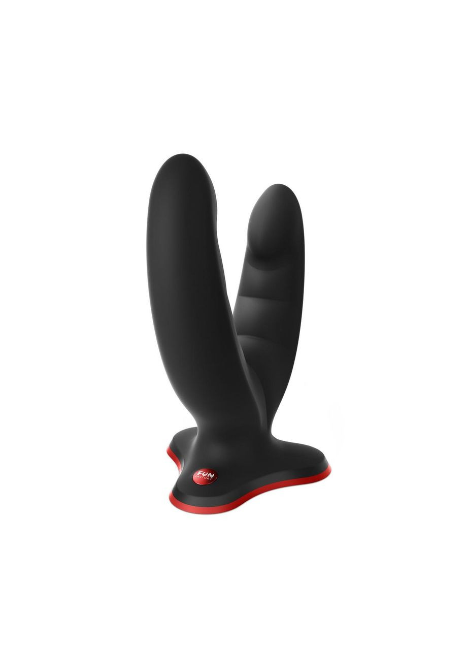Двойной фаллоимитатор Fun Factory RYDE black, гибкие стволы, присоска No Brand (366879473)