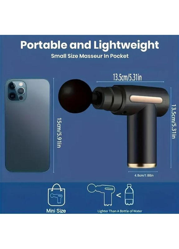 Перкусійний масажер для тіла Massage Gun | 6 режимів, 4 насадки, акумуляторний | Зелений China (351855034)