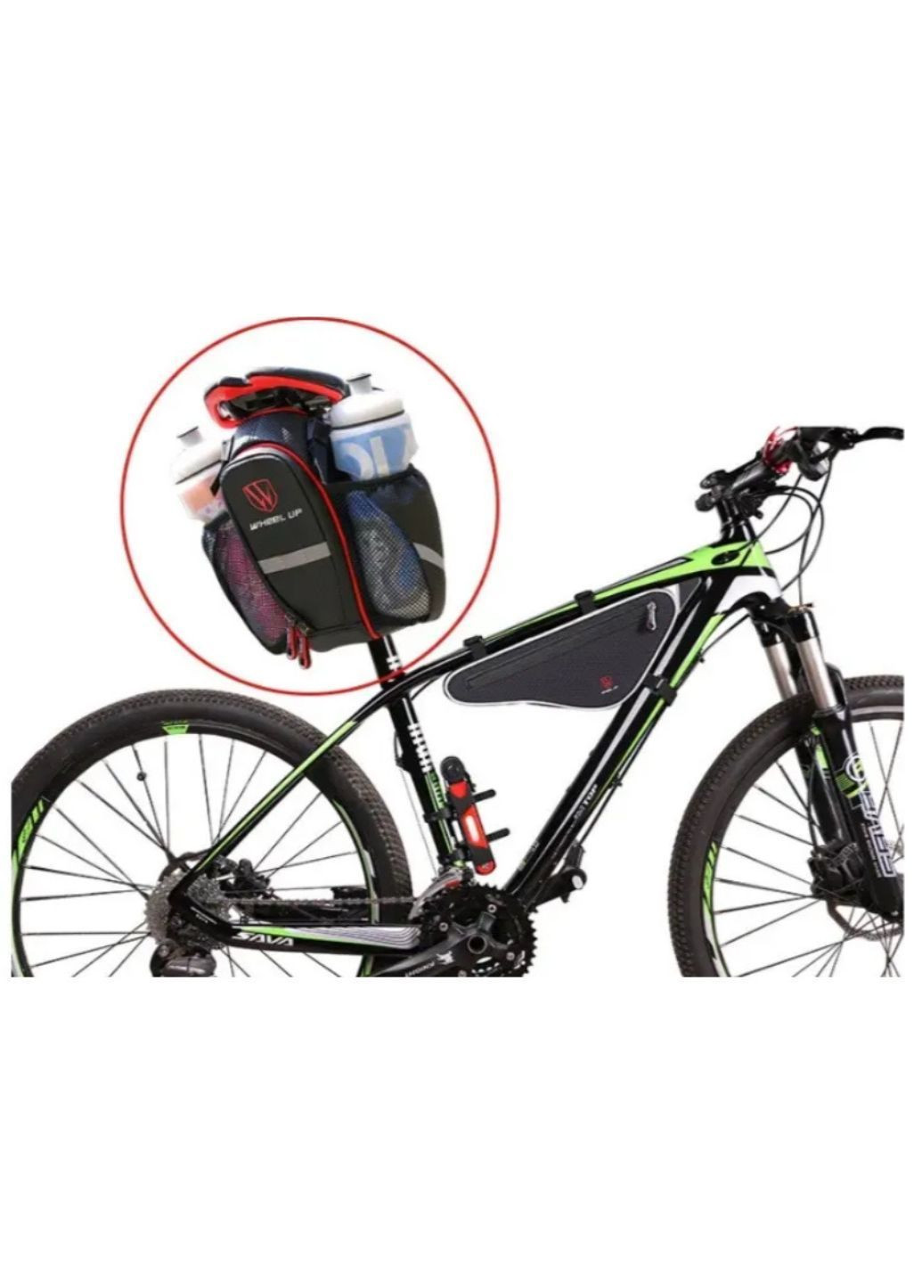 Велосумка – бардачок с карманами для бутылок Черный с серым (ВС-419-2) No Brand (373049562)