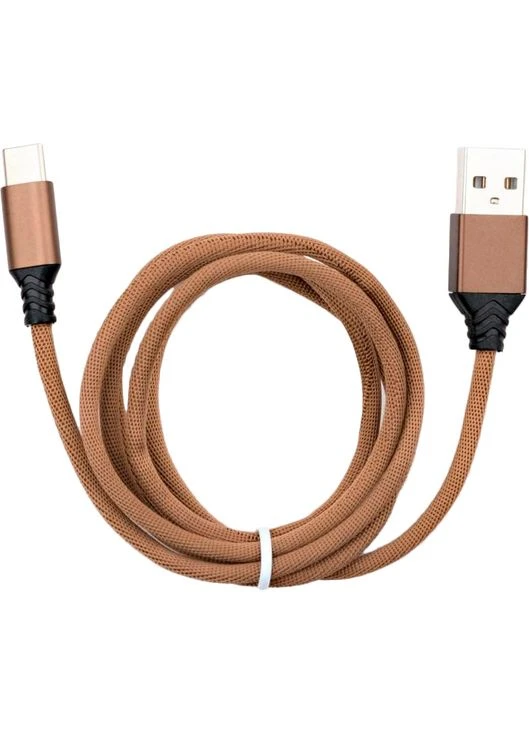 Кабель USB 2.0 - USB Type-C 1 м Nylon Brown (VCPDCTCNB21BR) Vinga (333316900)