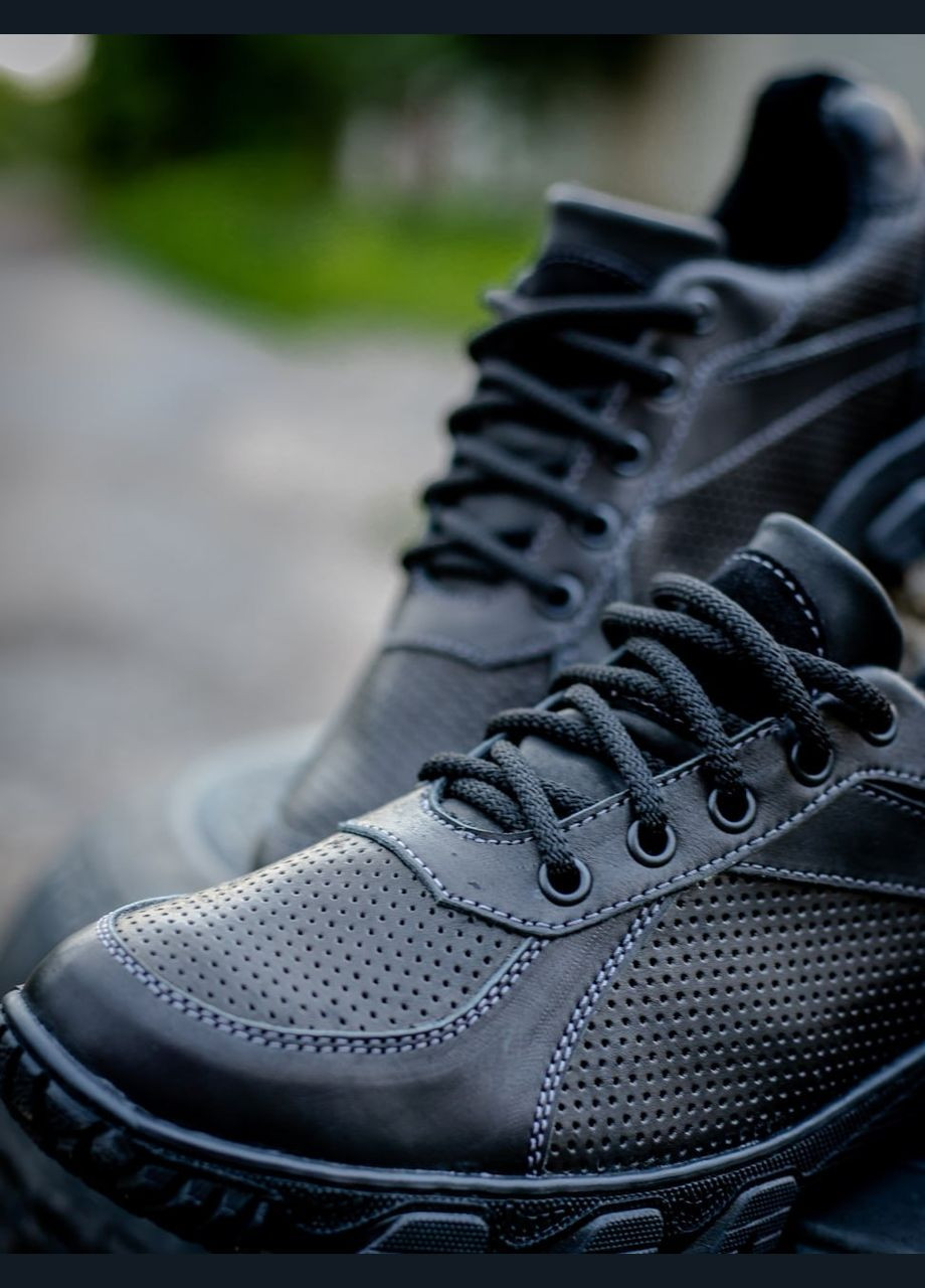 Кроссовки Мужские Демисезонные Тактические. 36-48р Черные. Из Натуральной кожи! MSDM-1037 No Brand (301138768)