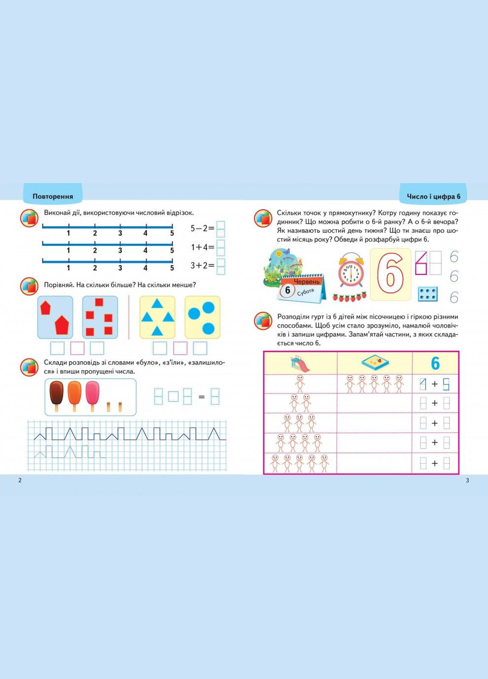 Навчальна та розвиваюча дитяча література Підготовка до школи Математика 6+(Олена Чала) (9789664666968) Пегас (316084422)