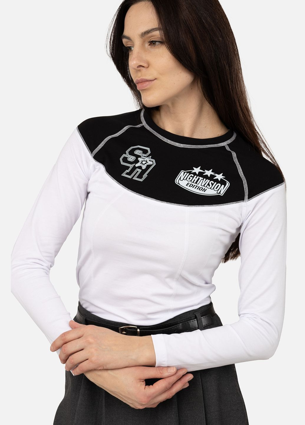 Футболка с длинным рукавом женская цвет белый ЦБ-00267752 Yuki - (316655813)