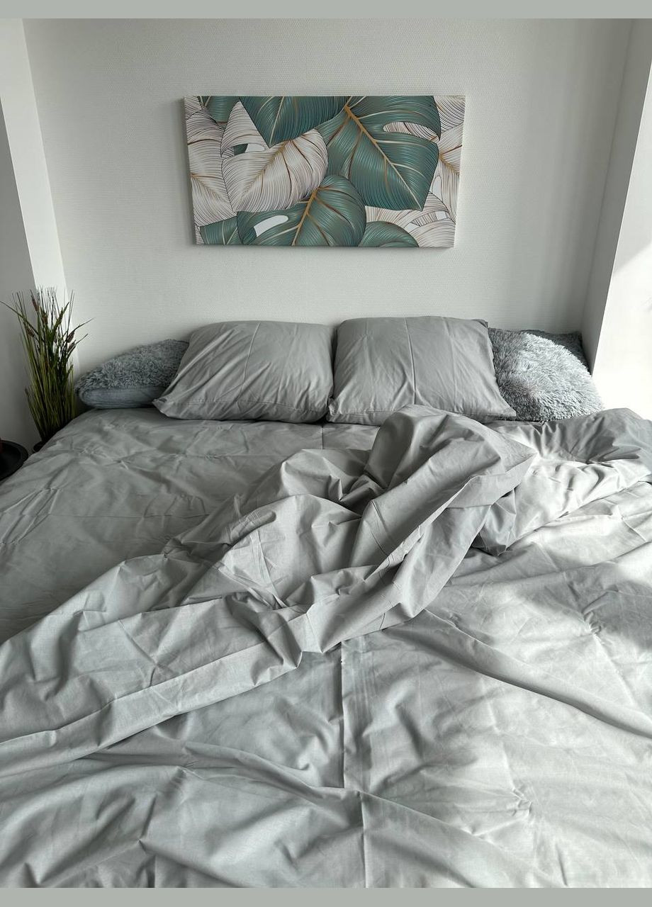 Двуспальный комплект Постельного белья 100% Хлопок Light Grey 180х220 BL2-3 Vital-Textile (295638262)