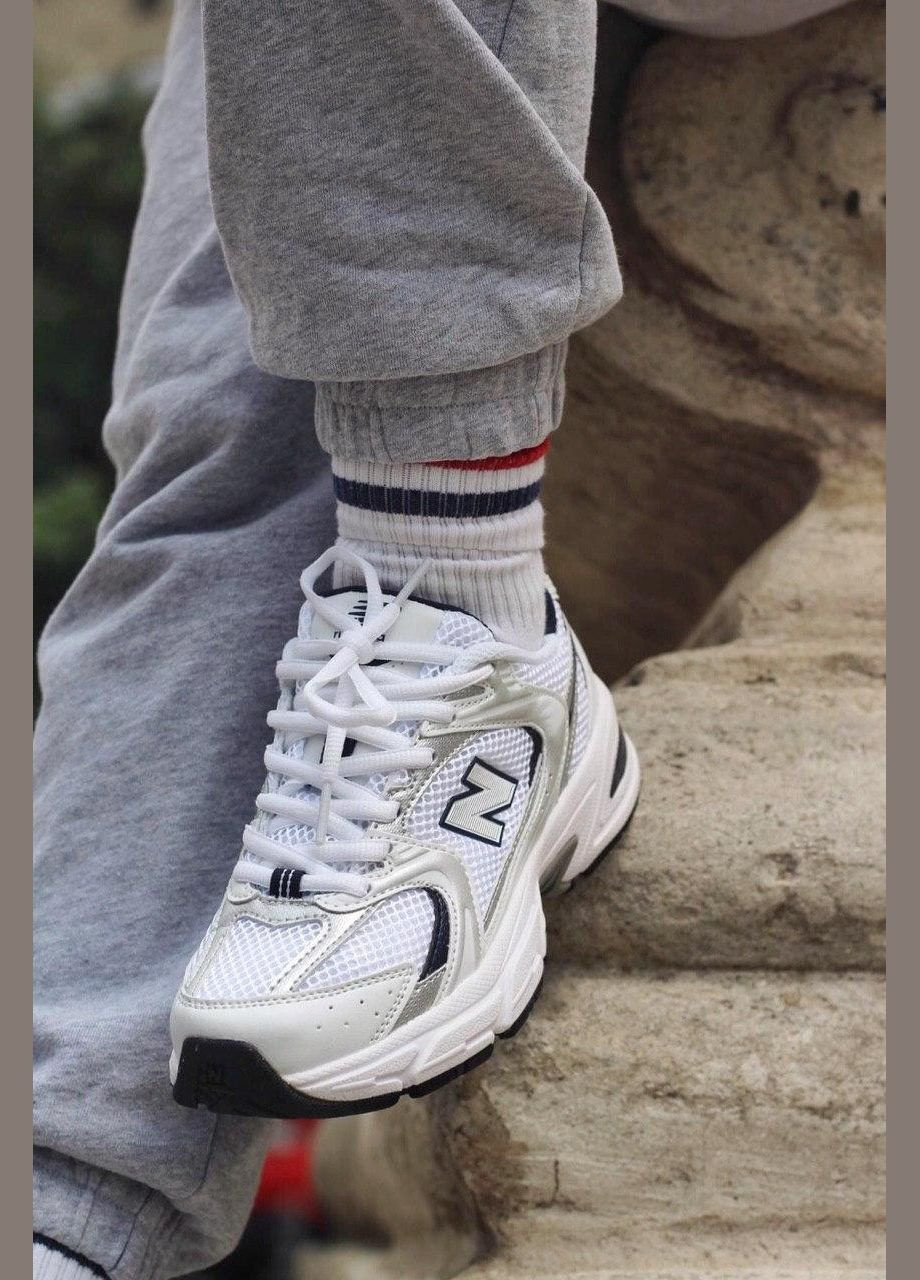Світло-сірі Осінні кросівки чоловічі New Balance 530 White Silver Navy MR530SG