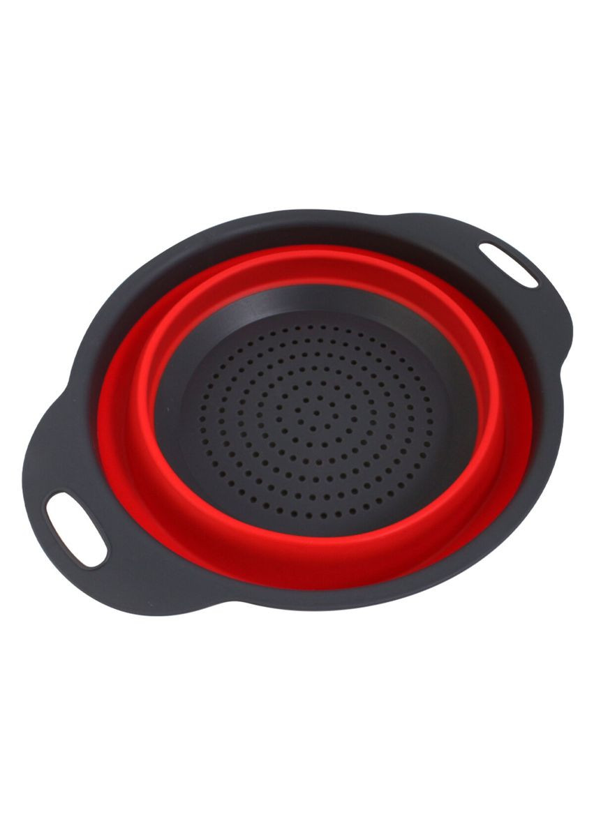 Друшляк складаний з двома ручками, силікон, червоний, 24*19*8 см Arino (326843773)