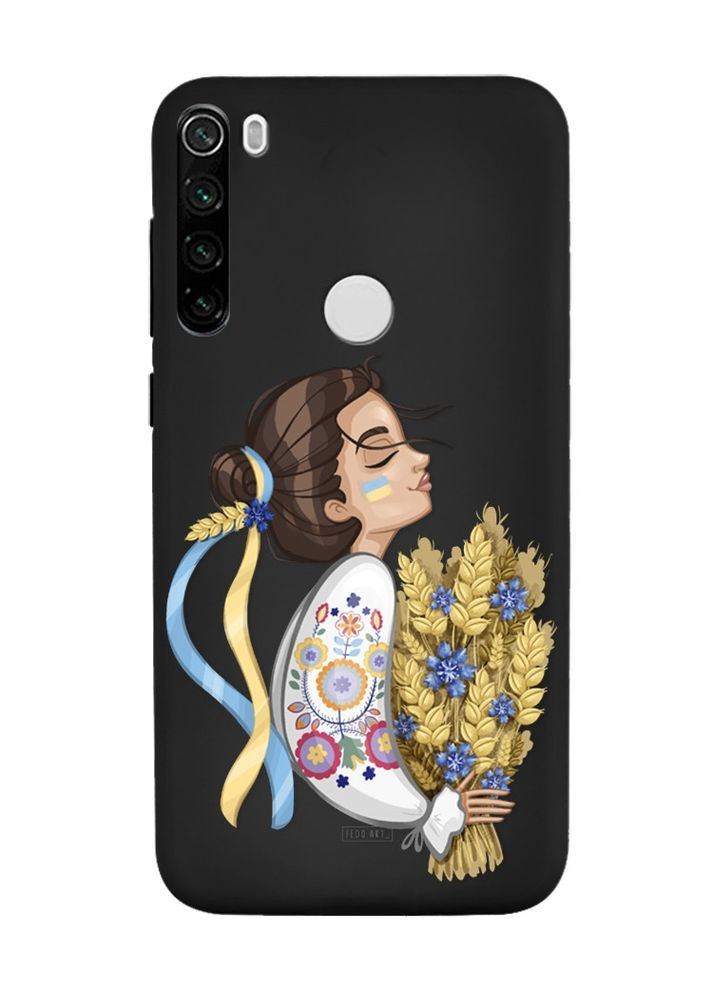 Матовий чорний чохол на Xiaomi Redmi Note 8T:: Українка з колосками (патріотичний принт 172) Creative (360699715)