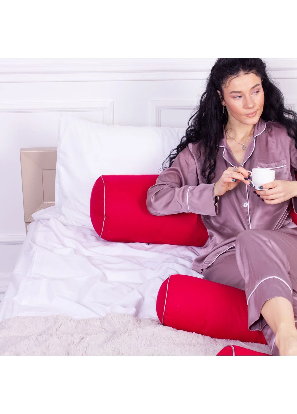 Подушка-валик №8378 Naturale Line 19-1655 Edmonda Tencel 20*60 Mirson (397383736)