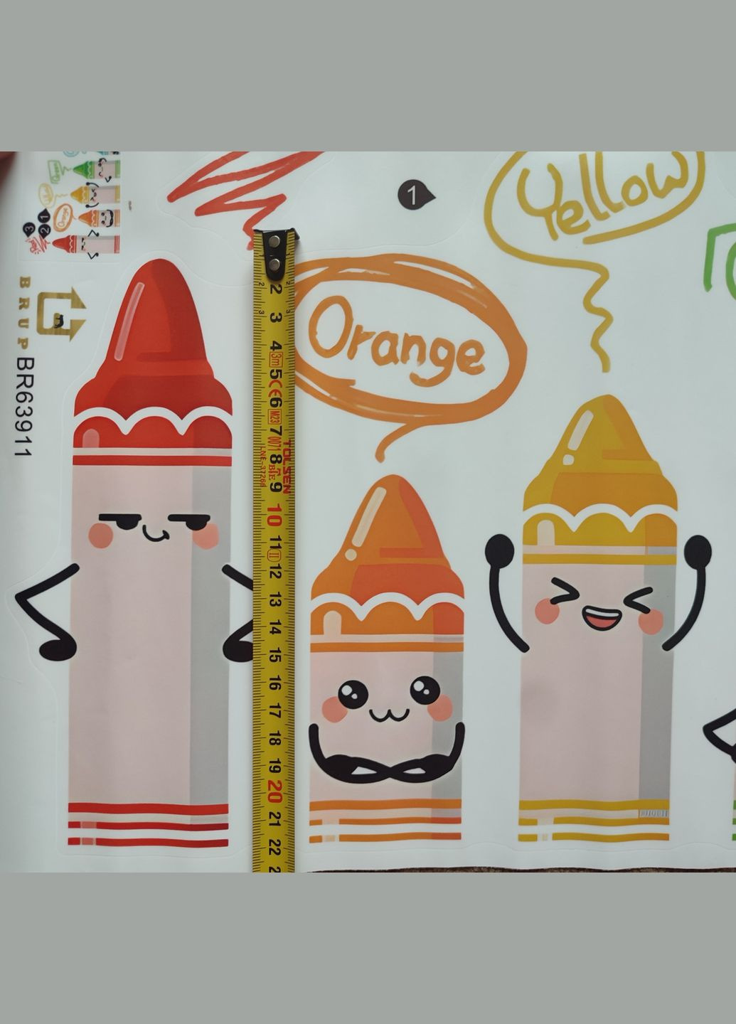 Виниловые наклейки Разноцветные карандаши (лист 30 х 60 см) Б391-8 BRUP (302241780)