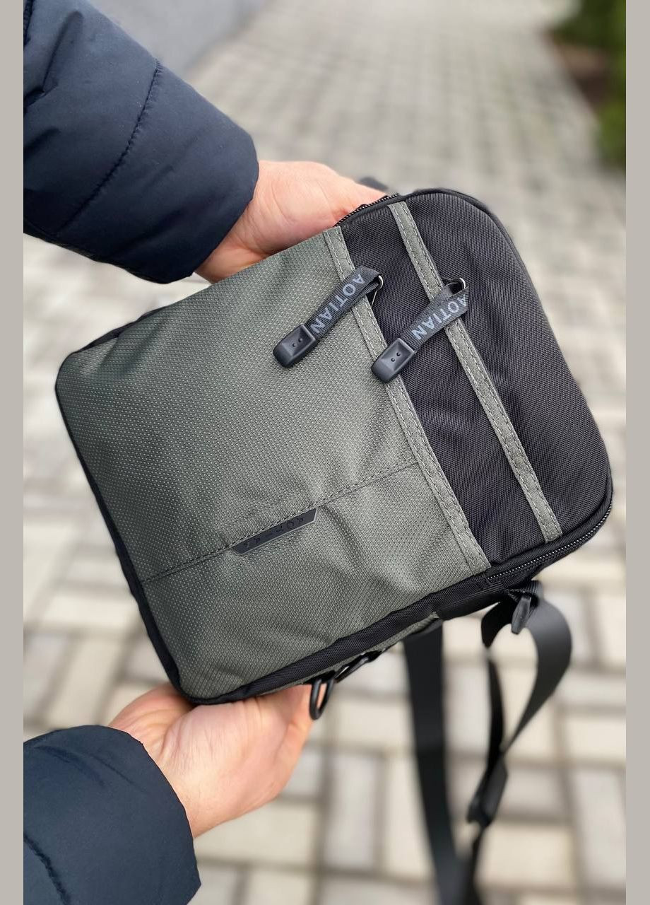 Чоловіча сумка через плече сіра барсетка багато відділень Commander 8 aoitan JP (323459422)