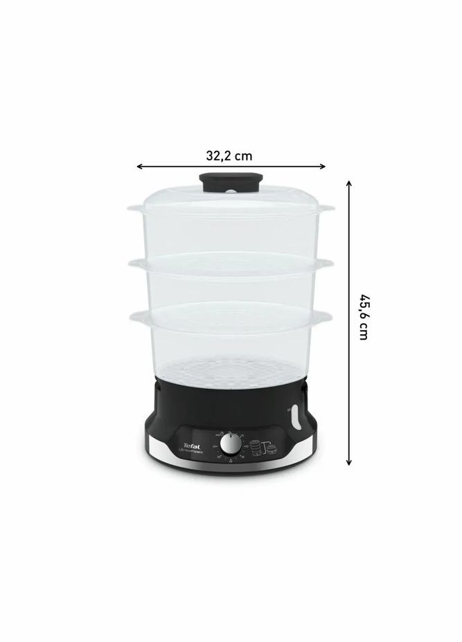 Пароварка Ultracompact, 800Вт, об'єм-9л, резервуар для води -1л, механічне керув., пластик, Tefal (344558118)