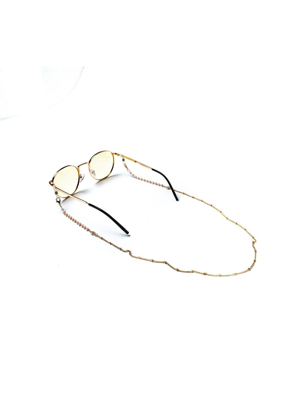 Ланцюжок для окулярів металевий молочні бусинки прозорий камінець LuckyLOOK 414-440 (291884071)
