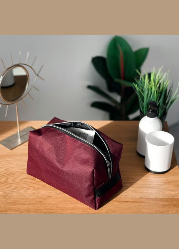 Косметичка повседневная большая 26х14х12 см (Бордовый) Organize (264205690)