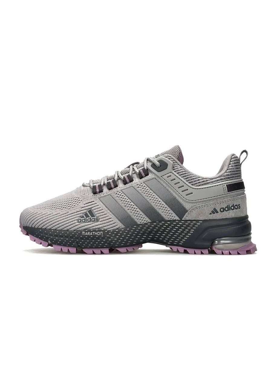 Кроссовки женские Adidas No Brand Marathon Light Grey светло-серые демисезоны (382940043)