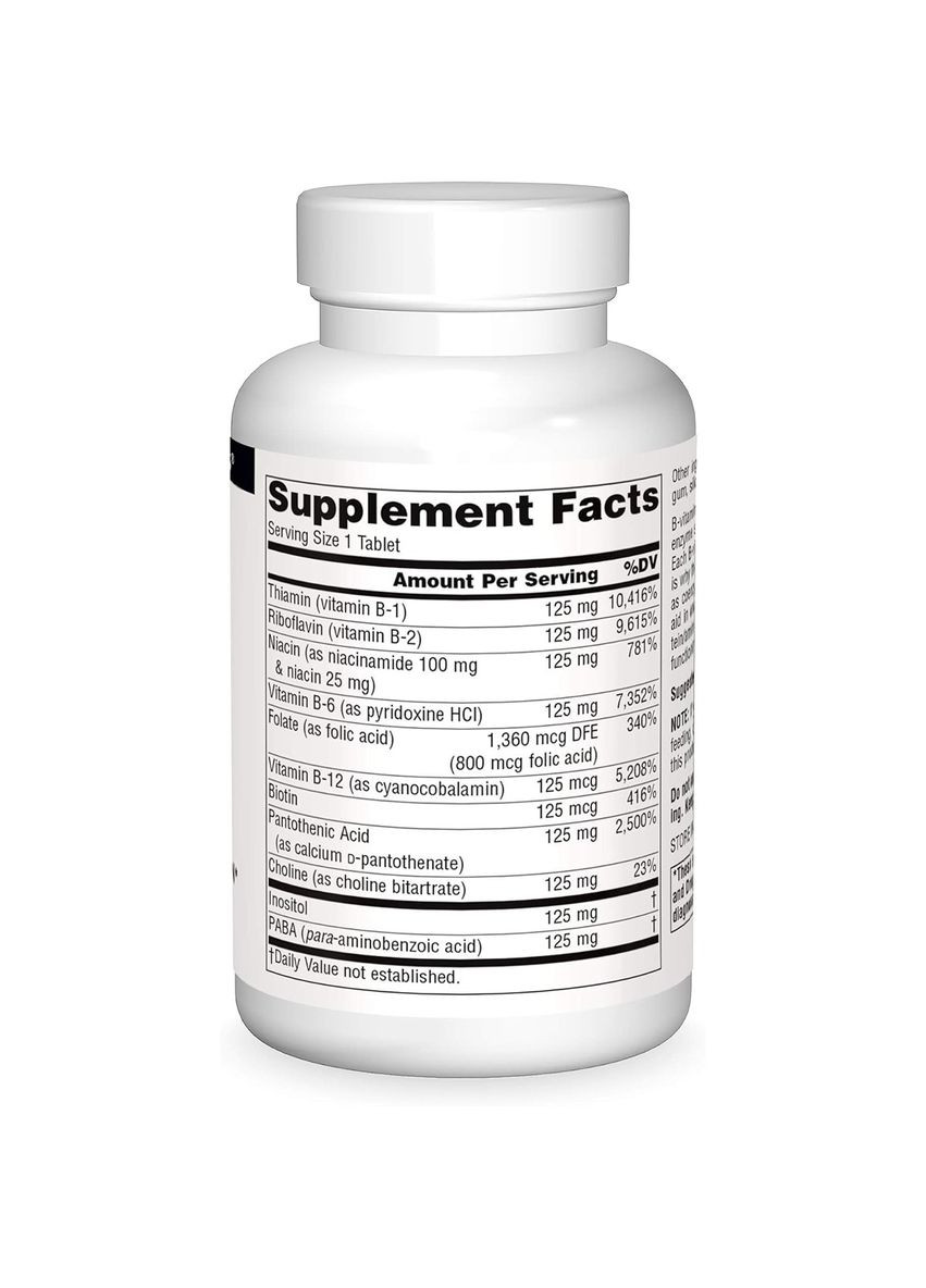 Комплекс Вітамінів Групи B 125мг,, 60 таблеток Source Naturals (333721588)