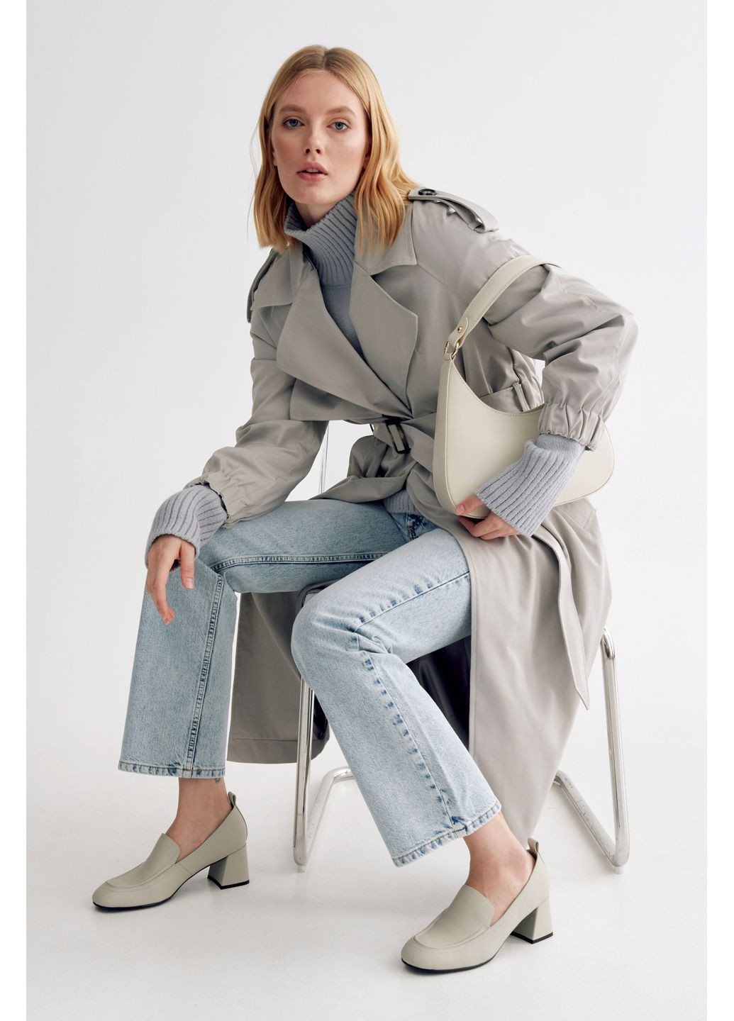 Тренч, цвет серый Estro демисезон (332164569)