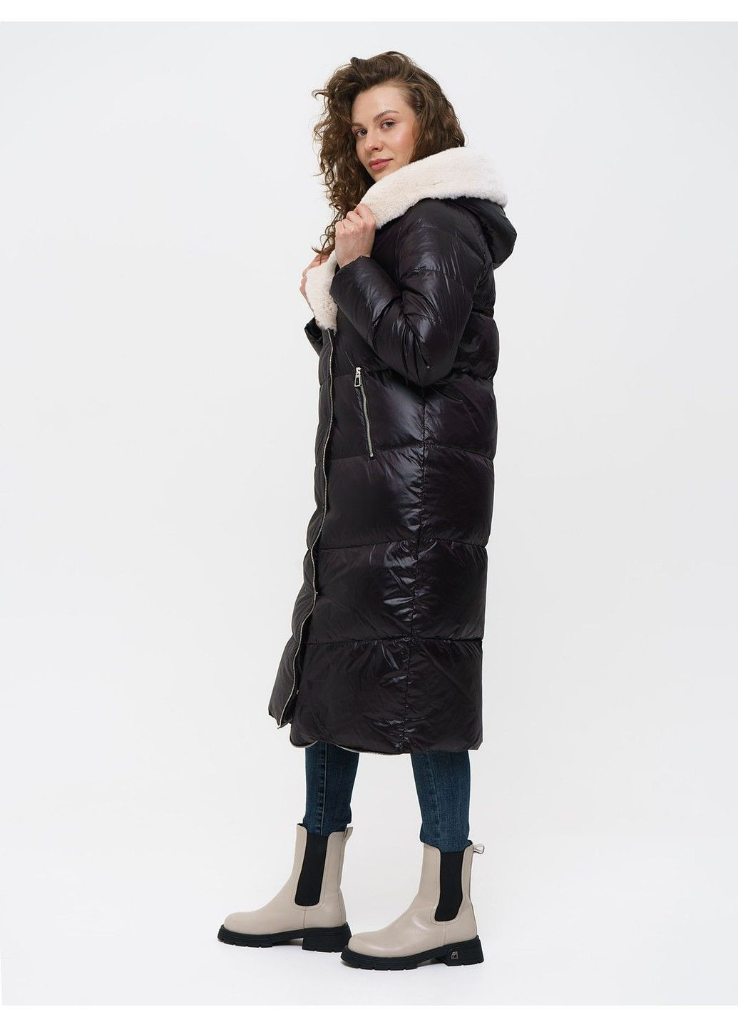 Черная зимняя пальто 21 - 18118 Vivilona