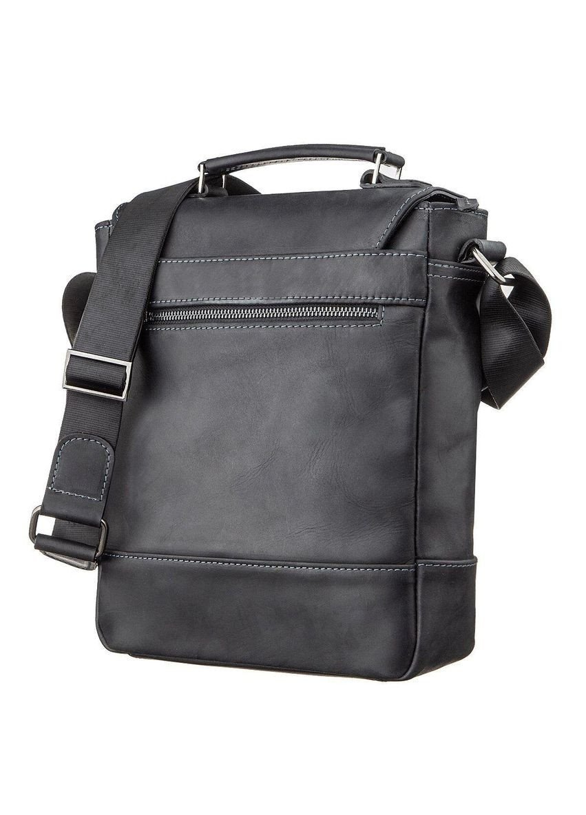 Сумка чоловіча 11137 з вінтажної шкіри Чорна Shvigel (366880589)