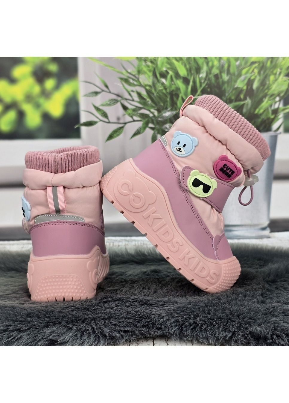 Зимние сапоги дутики детские для девочки зимние на овчине. Fashion