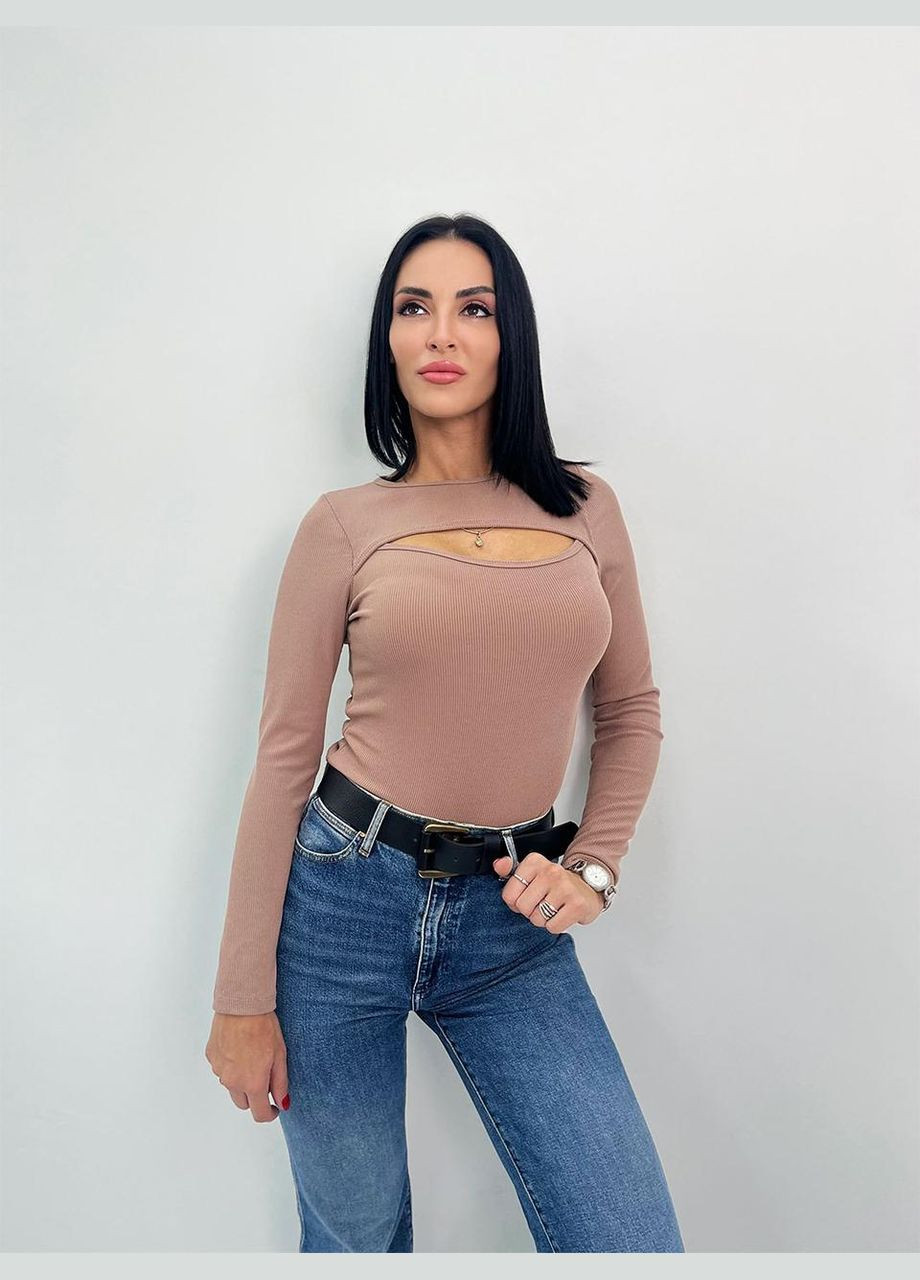 Трикотажна кофта з розрізом на грудях Fashion Girl (300850184)