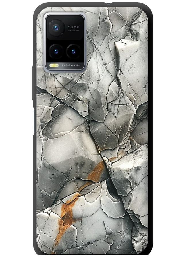 TPU черный чехол 'Серый мрамор' для Endorphone Vivo Y33s (285111677)