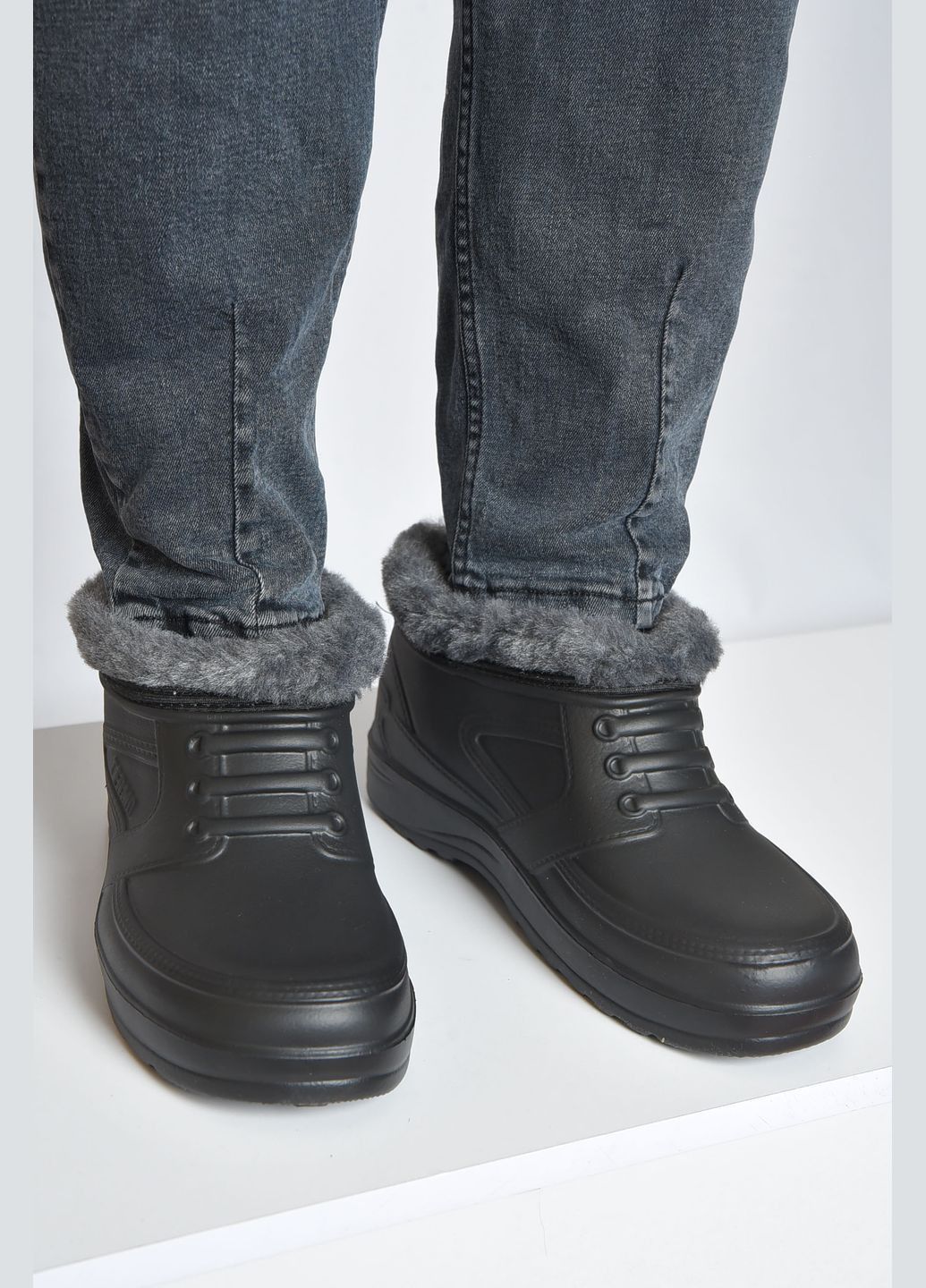 Галоши мужские на меху черного цвета Let's Shop (305572938)