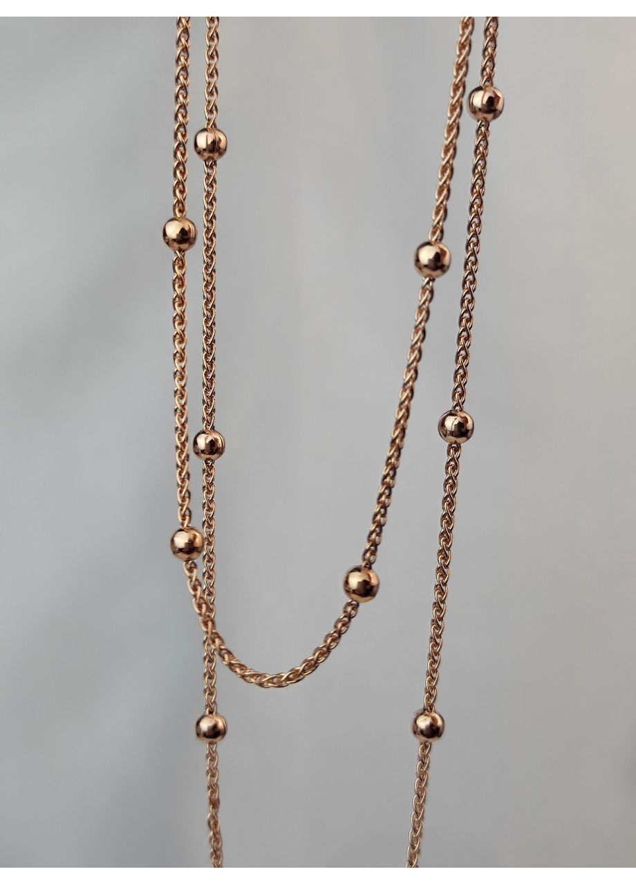 Срібний ланцюжок 925 проби в позолоті з кульками 45 см No Brand (366882886)