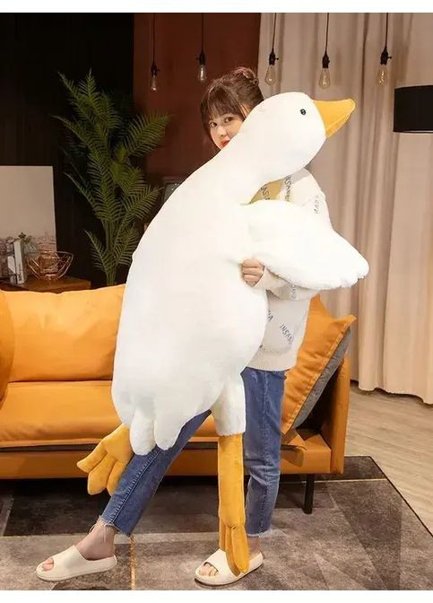 160 см М'яка плюшева іграшка подушка обіймашка Гусак білий Tras (364883175)