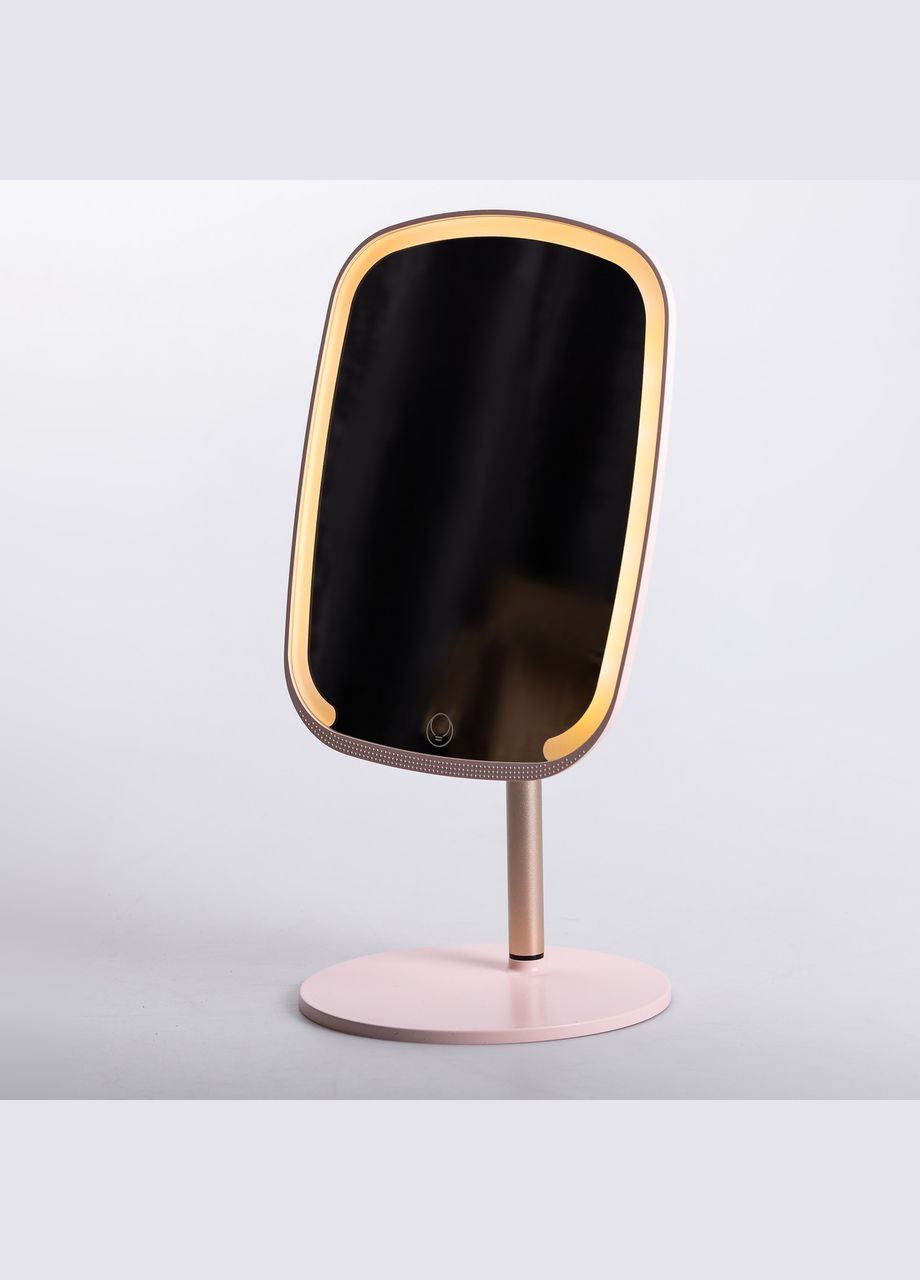 Настільне дзеркало з підсвічуванням 23х18 см для макіяжу на ніжці Рожеве HP-10-6AP Yiwu (325922760)