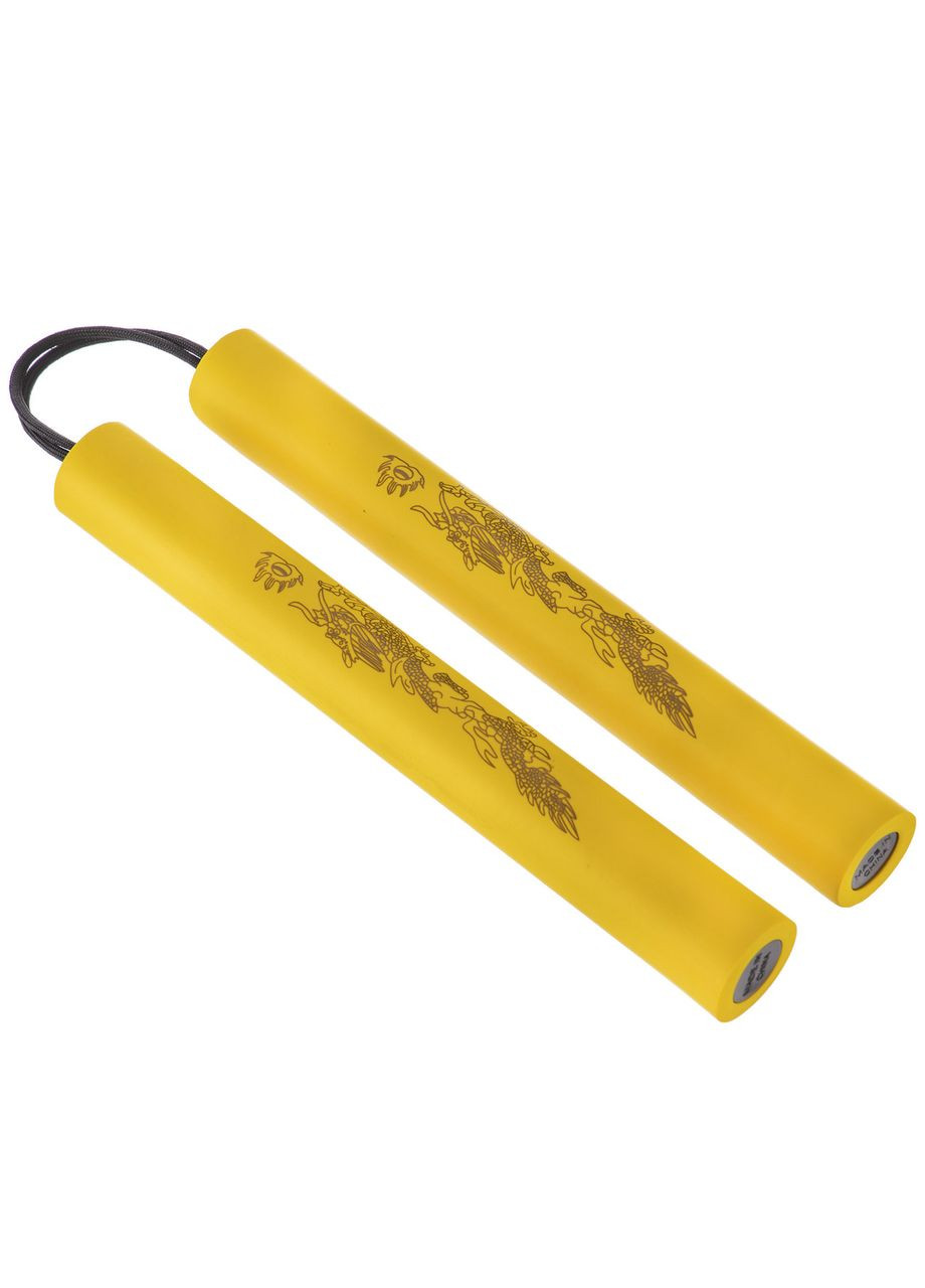 Нунчаки тренировочные соединены шнуром (пластик, неопрен, полиэстер, желтый) (BO-5948) SP-Sport (361438917)