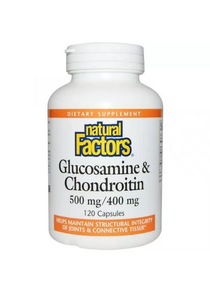Глюкозамин и Хондроитин 500 мг/400 мг, 120 капсул Natural Factors (302521060)