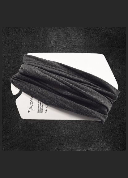 Бафф маска на лицо и шею флисовая с затяжкой черный (SR051000) 4F (358222068)