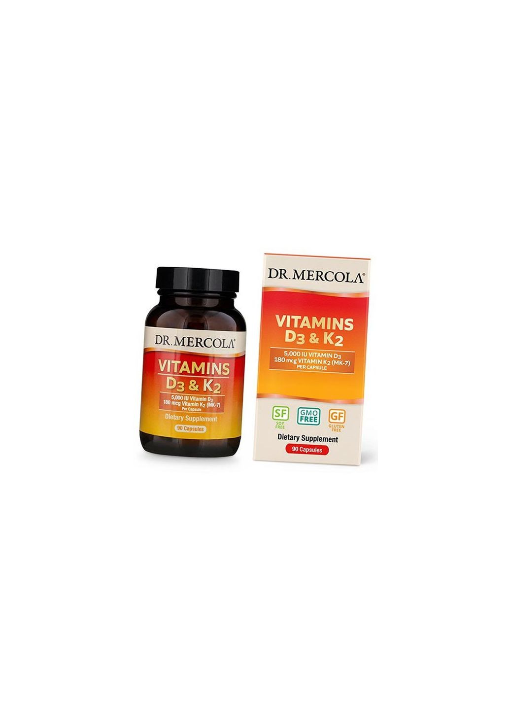 Витамин Д3 К2, Vitamins D3 & K2, 30капс (36387006) Dr. Mercola (293254411)