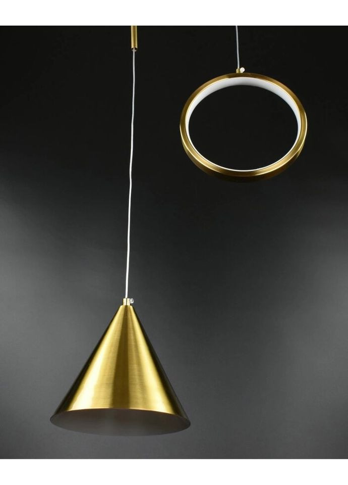 Люстра светодиодная подвесная LED светильник для квартиры на потолок лэд 26845 Латунь 65-200х40х18 см. Sunnysky (324396001)