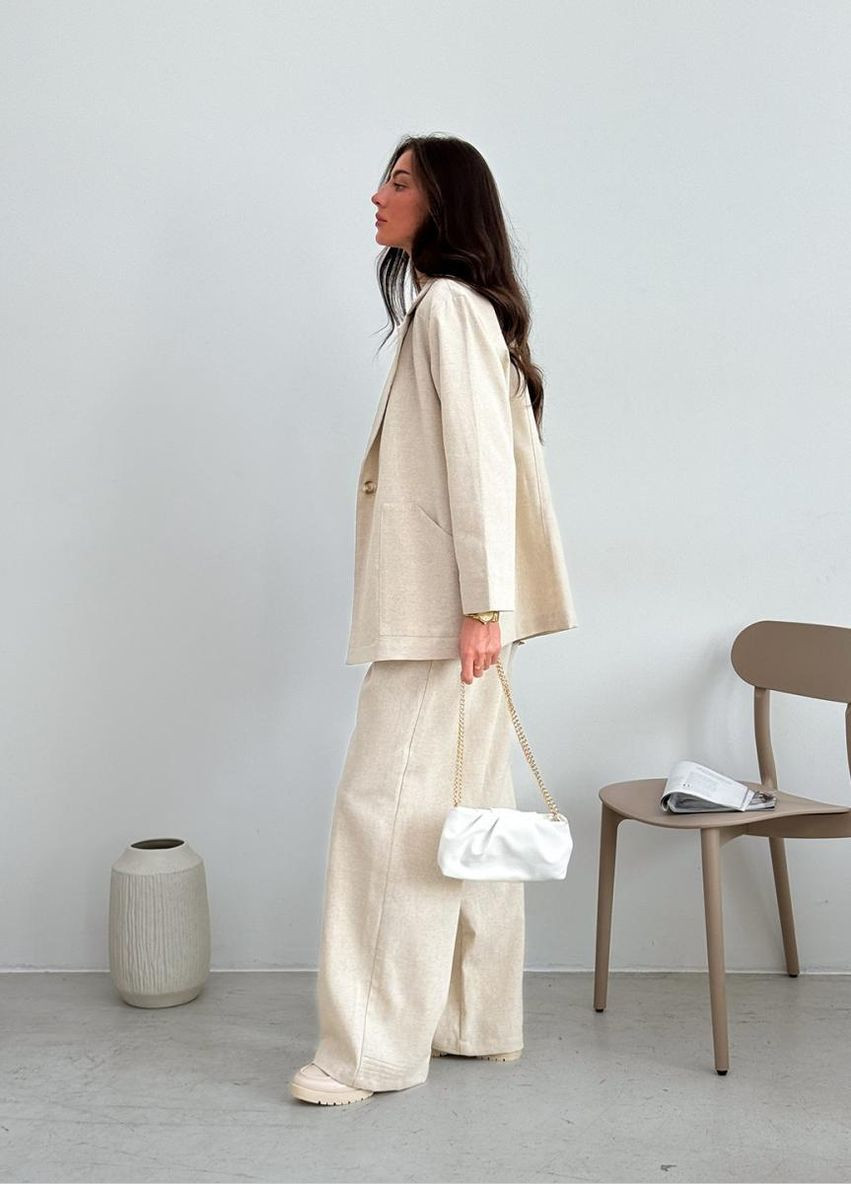 Женские брюки палаццо из хлопка и льна (ak37416p) Art Knit (334892919)