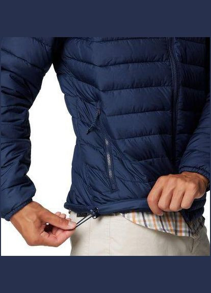 Синяя куртка мужская Columbia powder lite ii hooded jacket