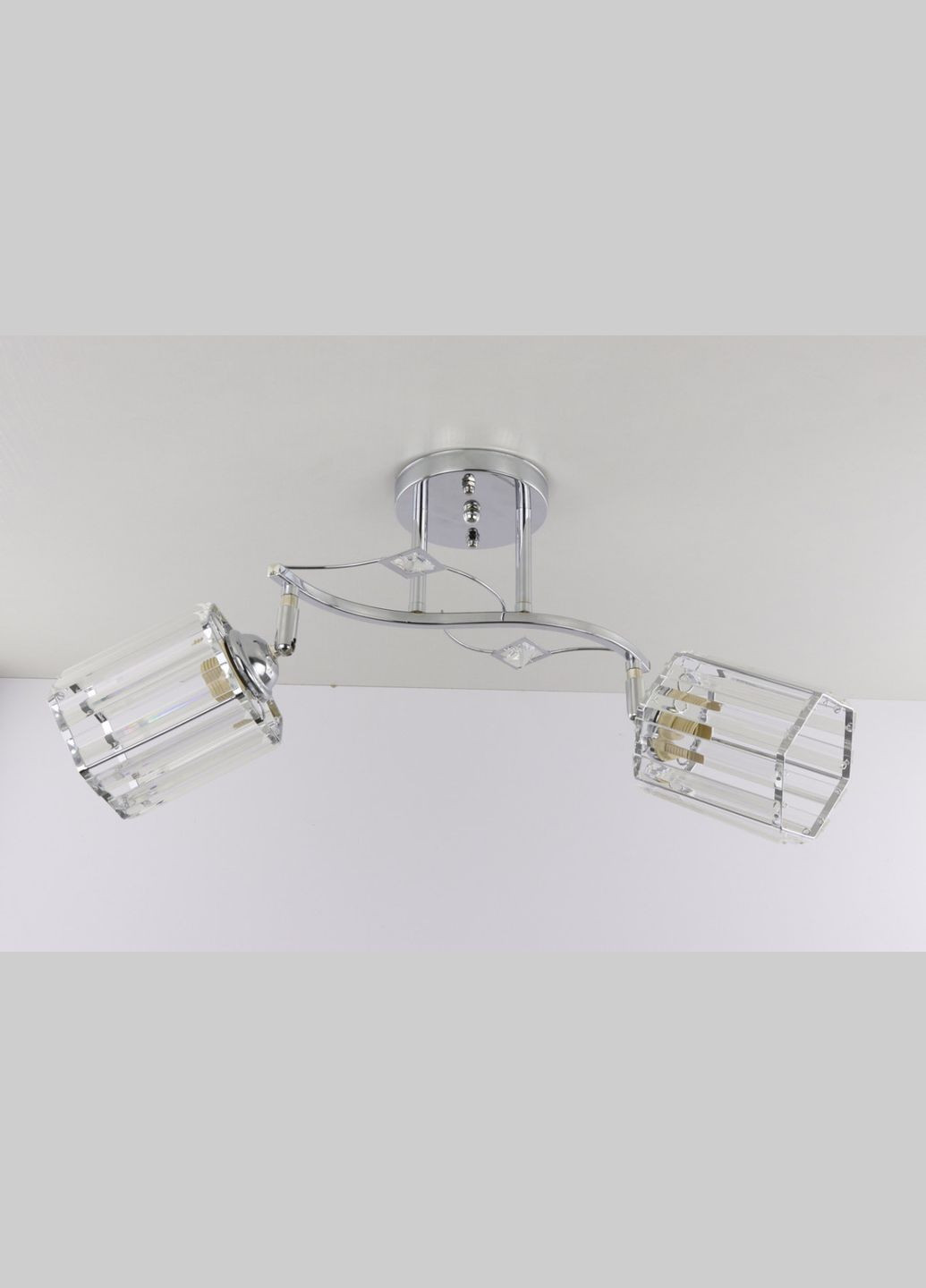 Люстра стельова на 2 лампочки 25543 Хром 30х18х55 см. Sunnysky (364492033)