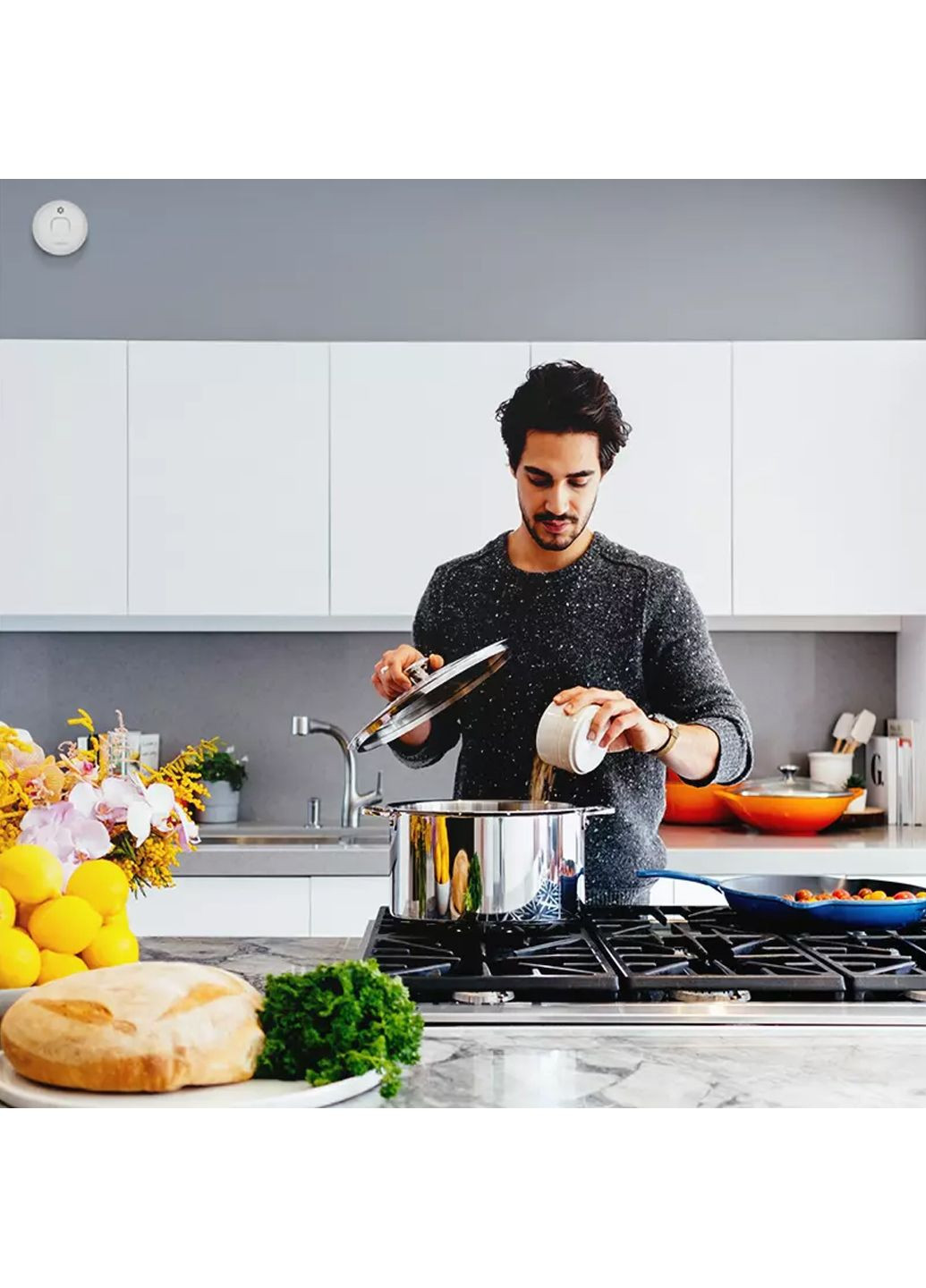 Сигнализация датчик дыма 10х10 см белый Workzone (324832959)