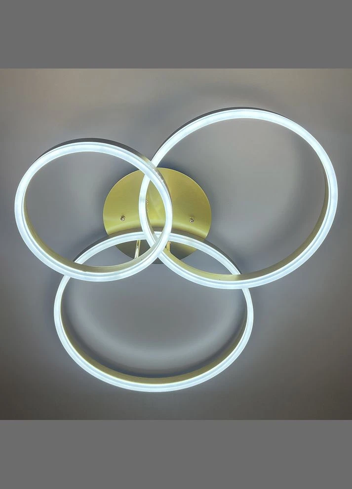 Золотая потолочная LED люстра Anelli на 3 кольца LineF (397588052)