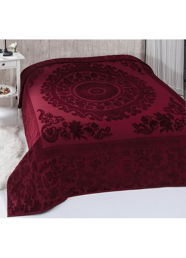 Велюровая простынь Odessa Bordo 200х220 см махровая для кровати мягкая и нежная Belizza (368989734)