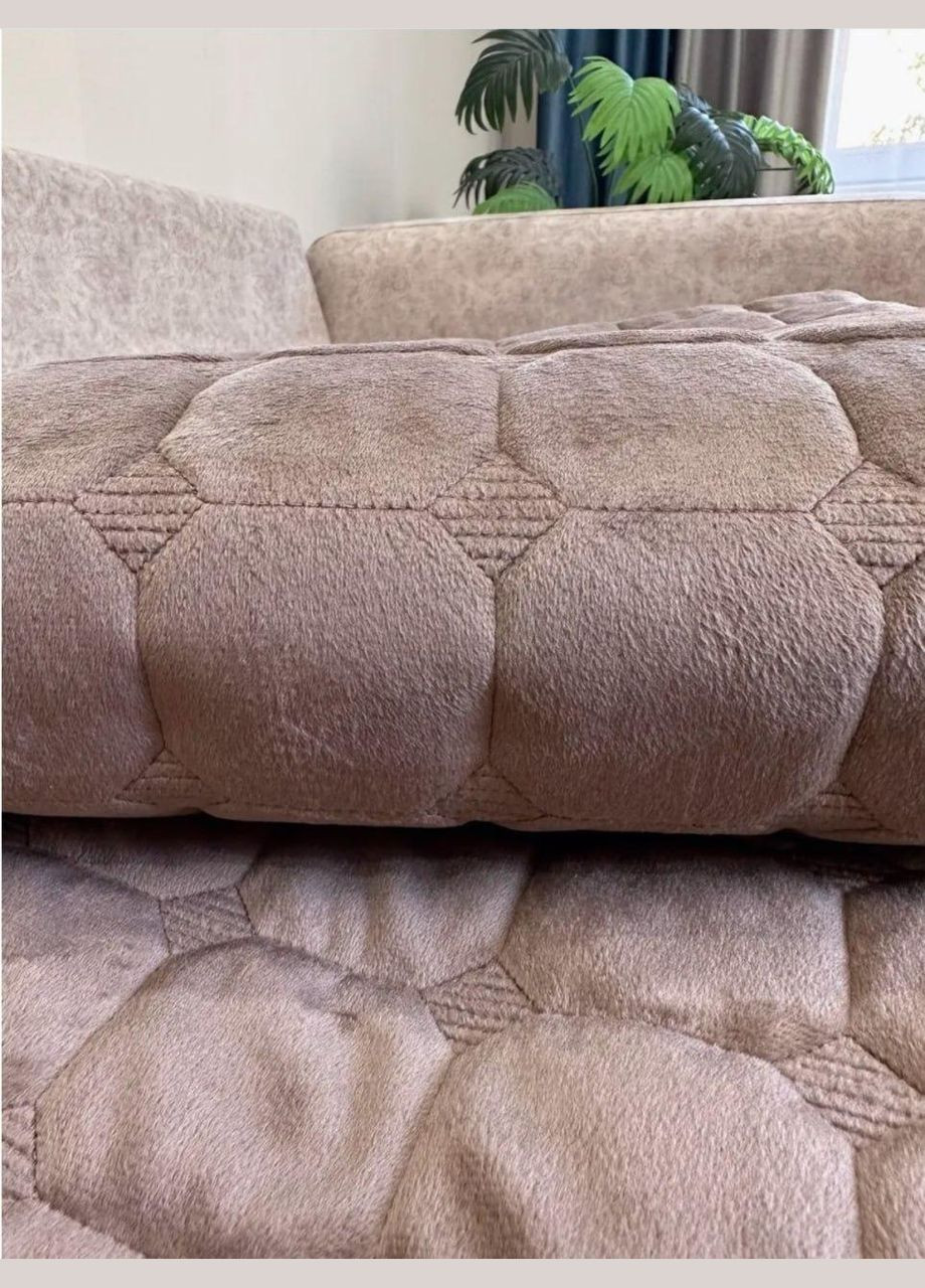 Набір накидок на диван та крісла 90х210 та 2шт 90х160 Коричневий (П4К-am-divandek-001) No Brand (323160857)