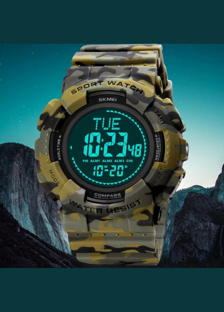 2195CMGN Camo Green электронный спортивный, сasual Skmei (324089009)