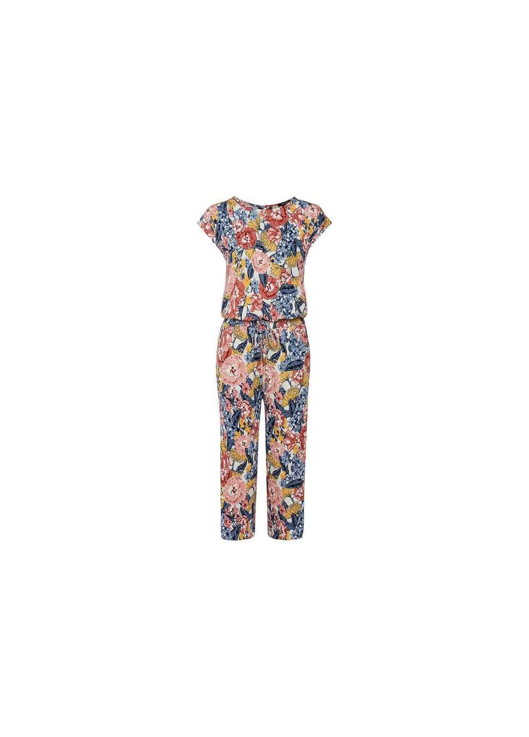 Жіночий лляний комбінезон Esmara комбінезон-брюки квітковий комбінований повсякденний віскоза, льон