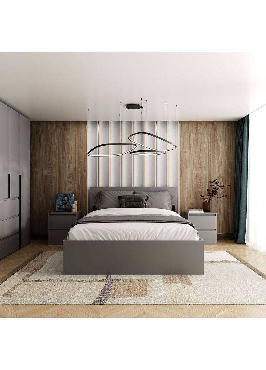 Кровать 160x200 Light 1632*401*2032 Графит серый (LT04070000000) Art In Head (366032022)