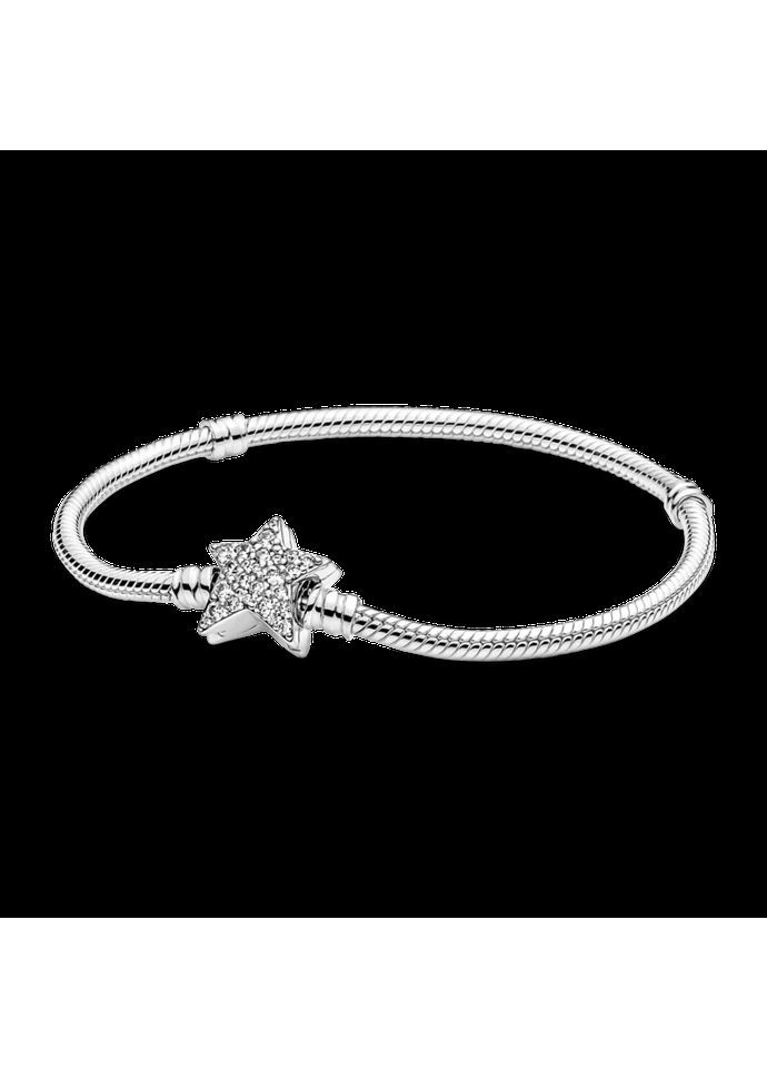 Срібний Браслет Пандора з асиметричною застібкою-зіркою 599639C01 Kabluchka (355347419)