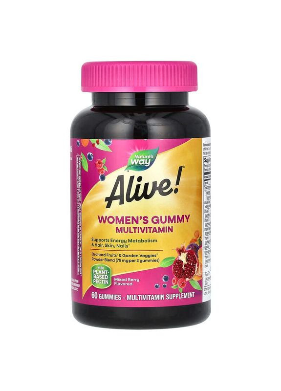 Мультивитаминный комплекс для женщин Alive Women's Gummy Multivitamin 60 мармеладок Nature's Way (292740093)