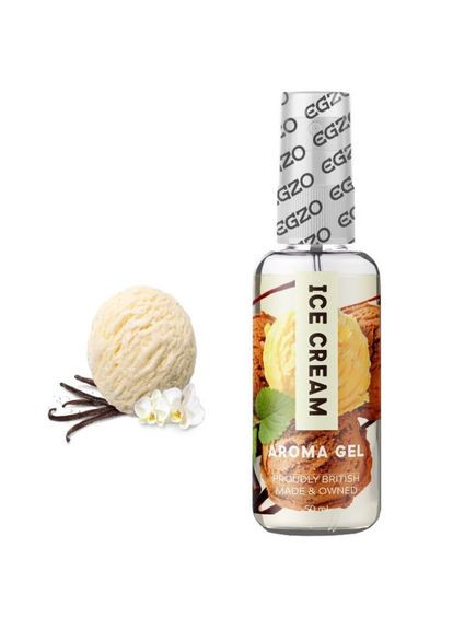 Съедобный гель-лубрикант Aroma Gel Ice Cream со вкусом ванильного мороженого, 50 мл Egzo (297134789)